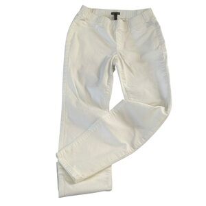 Eileen Fisher sz small petite Organic cotton Stretch white Jegging Jean pull on